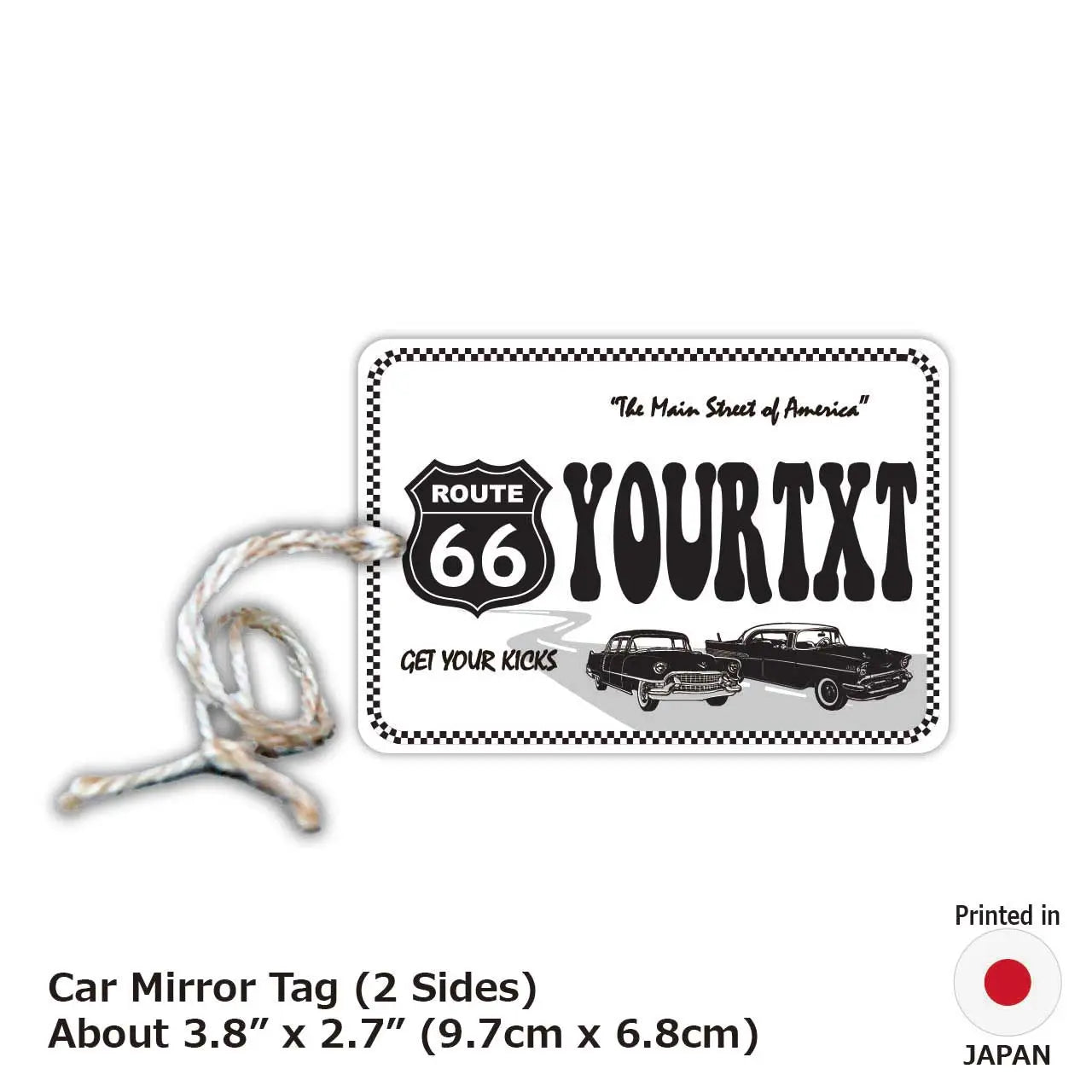 [Mirror Tag] Route 66 White/Original American License Plate Air Freshener