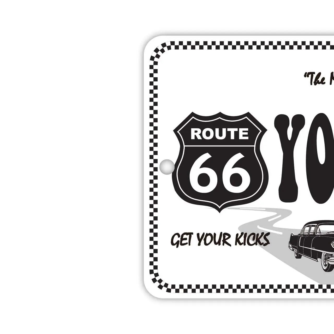 [Mirror Tag] Route 66 White/Original American License Plate Air Freshener