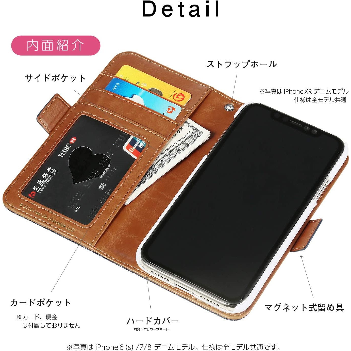 [スヌーピー/SNOOPY](アイフォン)iPhone13 Pro用 デニム生地 手帳型ケース