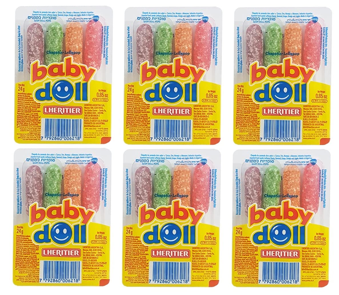 Baby Doll Lollipops - Pack of 4 - Assorted flavours　ベイビードールロリポップ　４つのアソートセット