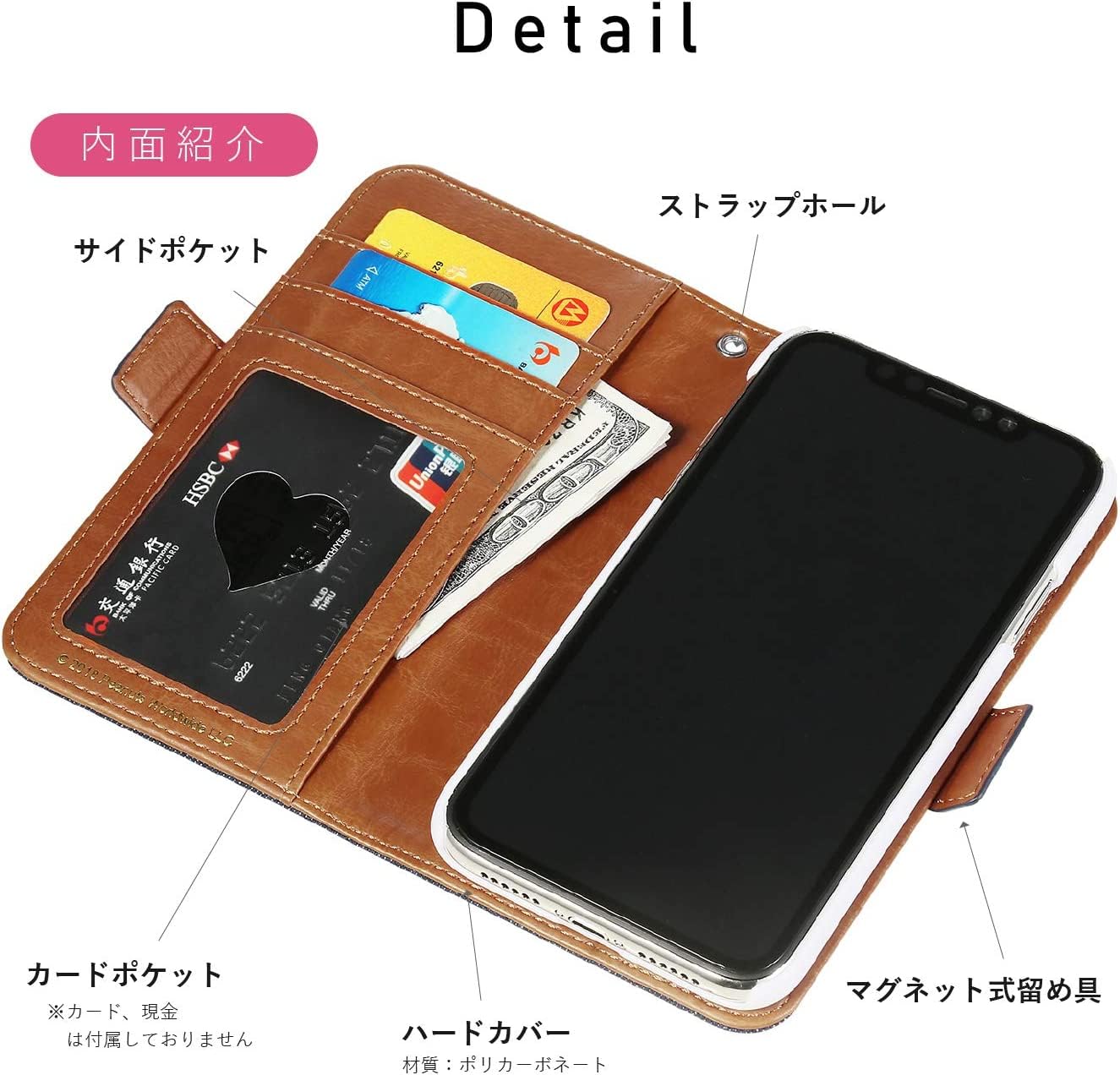 [スヌーピー/SNOOPY]XPeria 1 上質なPUレザー 手帳型スマホケース（ピンク）