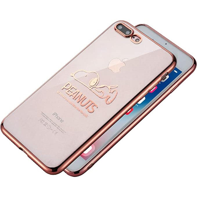 [スヌーピー/SNOOPY]iPhone(アイフォン)用 TPU素材クリアケース(ローズピンク)