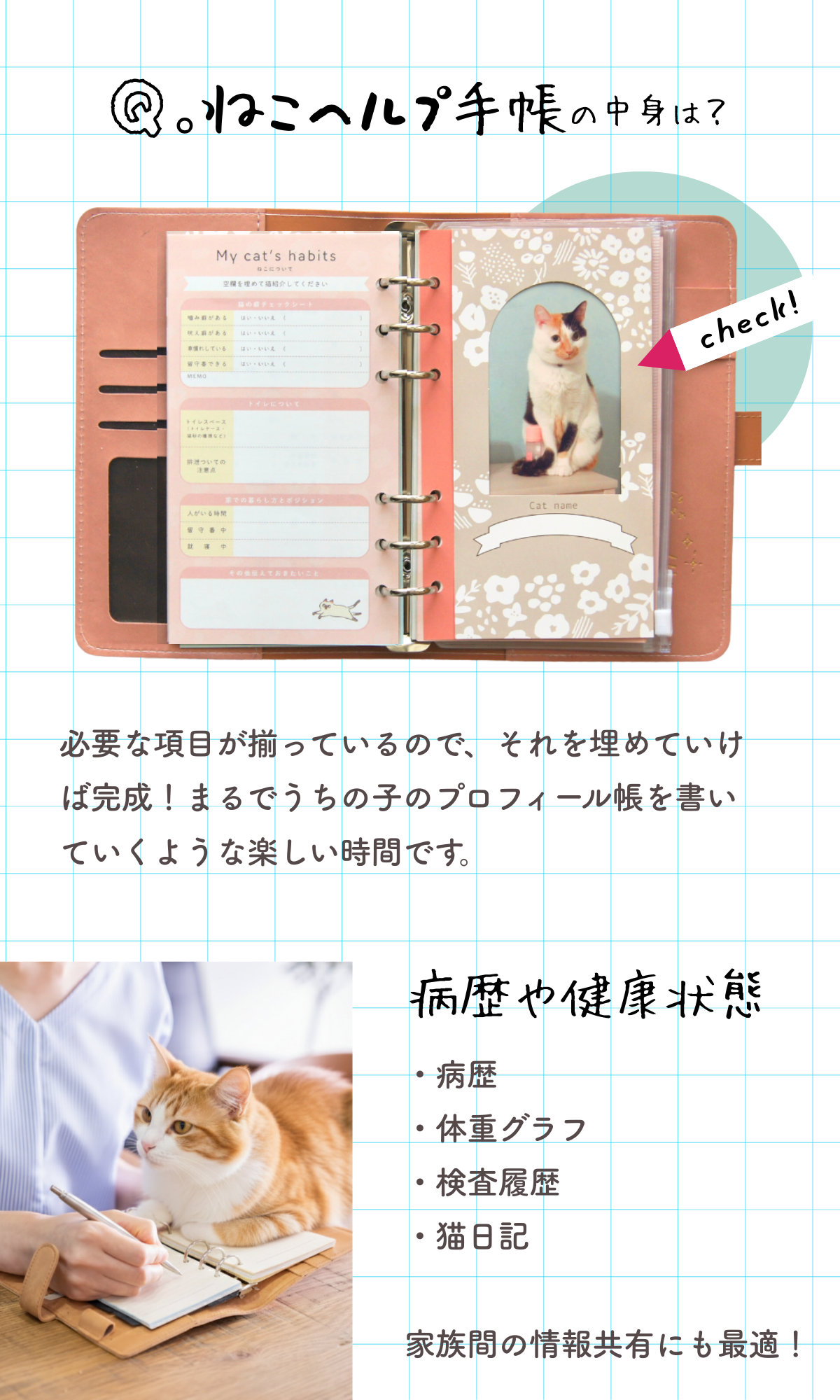 Cat Help Notebook (Binder Style) | All your cat's medical visits and health management in one book | Cat Health Management Notebook