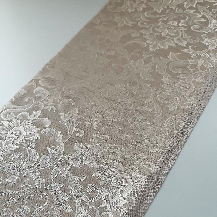 Damask patterned white oak half-collar, handmade half-collar, botanical, beige, ecru