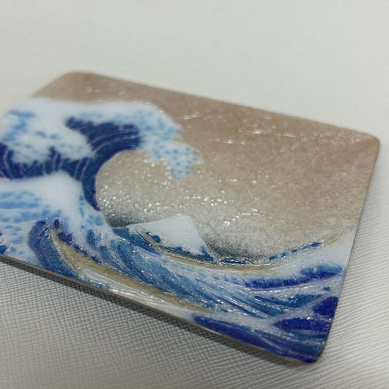 【七宝焼き】創作七宝 124-11 「飾皿43 沖浪」