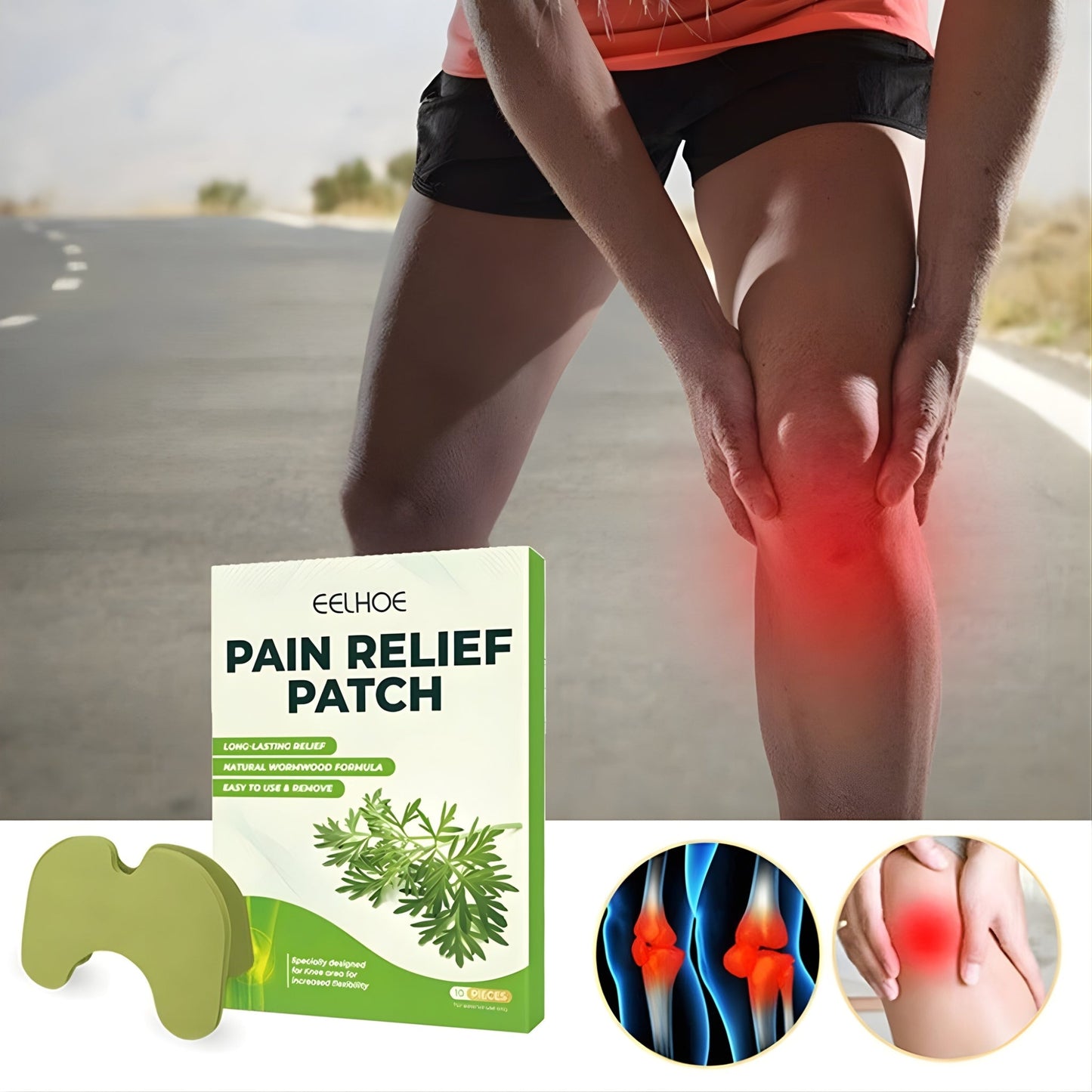 EELHOE Pain Relief Patch - Targeted Joint and Muscle Support (12 Patches Per Pack)