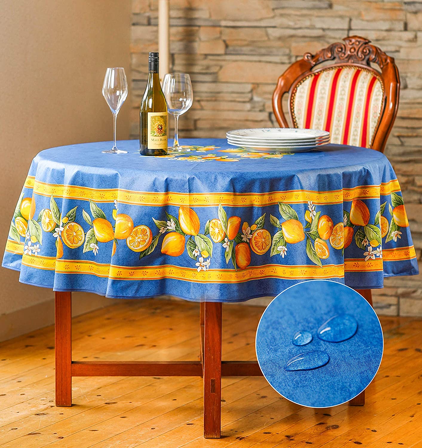 Lemon Tablecloth 180 (Water-repellent)