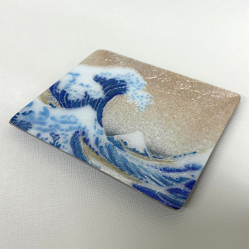 【七宝焼き】創作七宝 124-11 「飾皿43 沖浪」