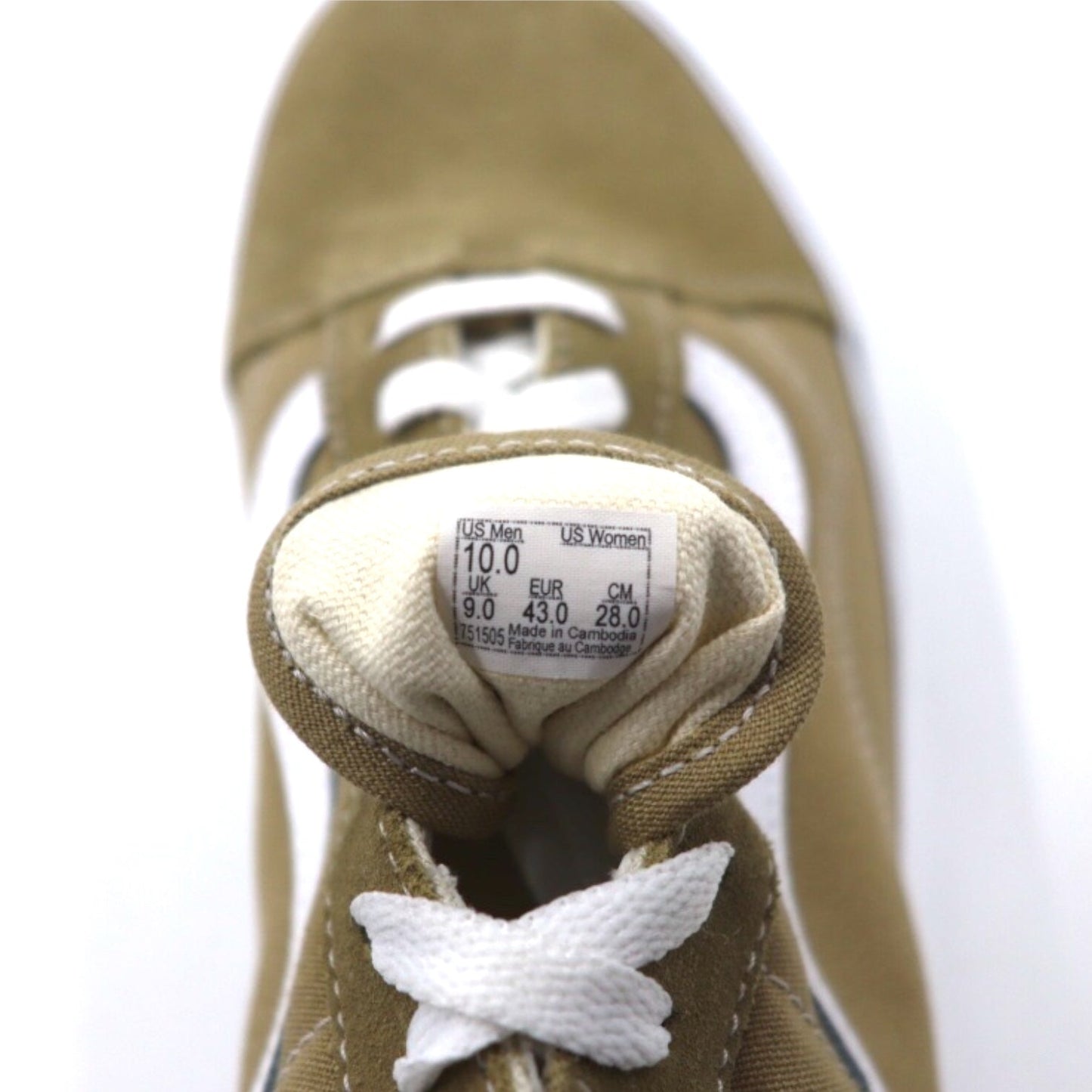 VANS Old Skool Sneakers, Size 28cm, Beige Canvas, Suede Leather, OLD SKOOL 751505, Unused