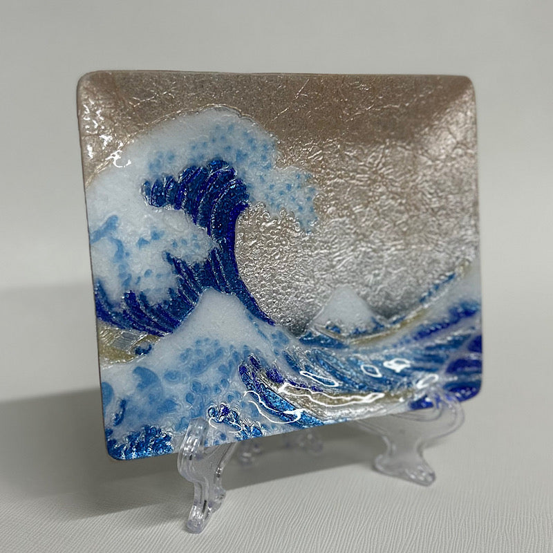 【七宝焼き】創作七宝 124-11 「飾皿43 沖浪」