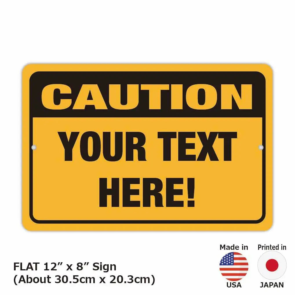 [Rectangular Sign] Caution! CAUTION Sign / Original American-Made Sign (Approx. 20x30cm)