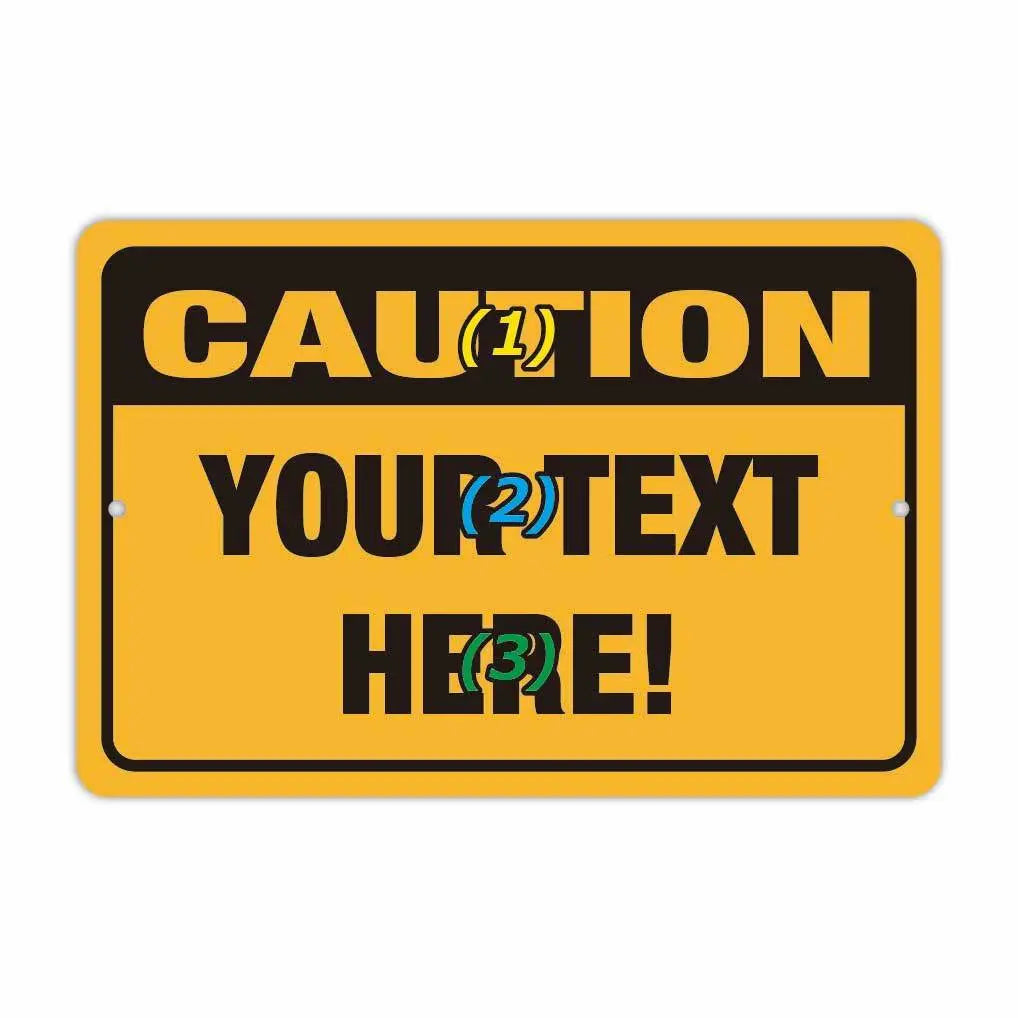 [Rectangular Sign] Caution! CAUTION Sign / Original American-Made Sign (Approx. 20x30cm)
