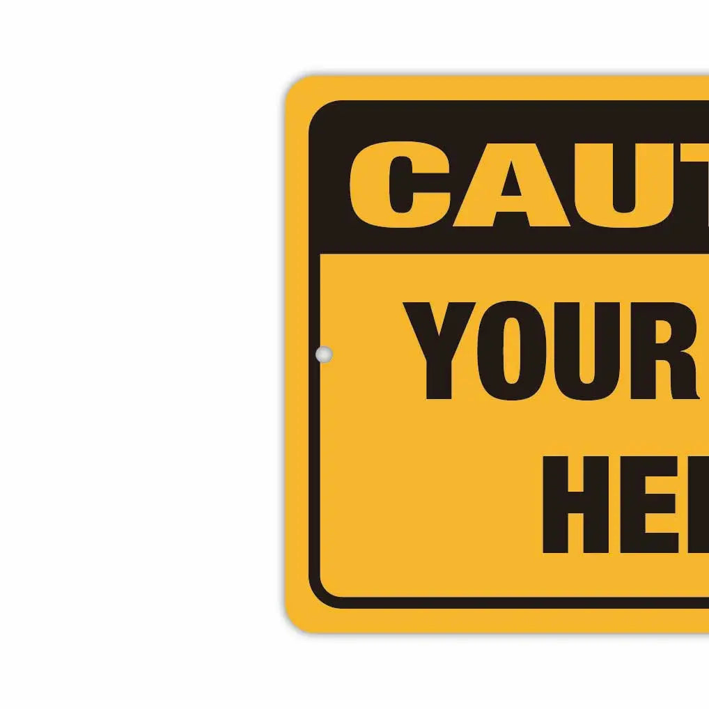 [Rectangular Sign] Caution! CAUTION Sign / Original American-Made Sign (Approx. 20x30cm)