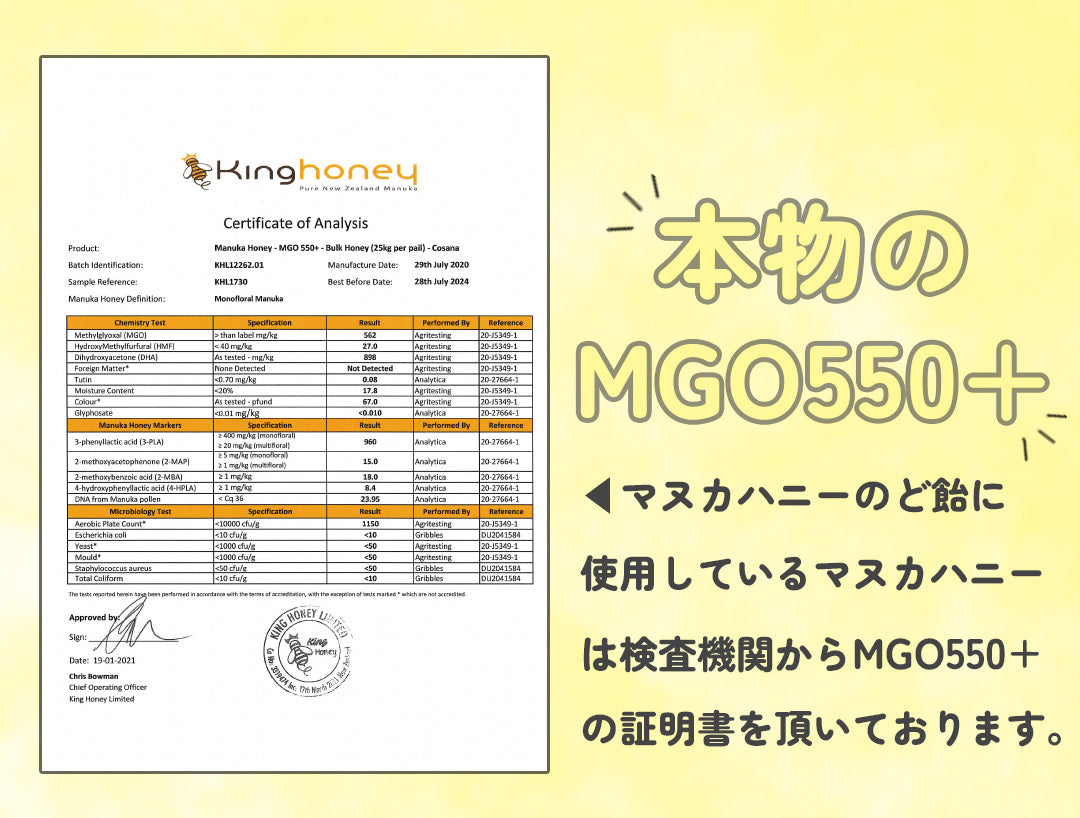 マヌカハニーのど飴（3袋より購入可能）