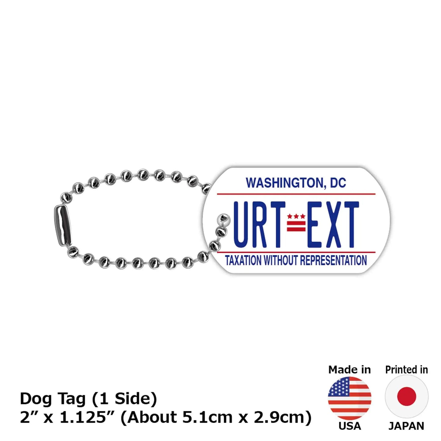【犬用迷子札・ドッグタグ】ワシントンDC/オリジナルアメリカナンバープレート型 名入れキーホルダー