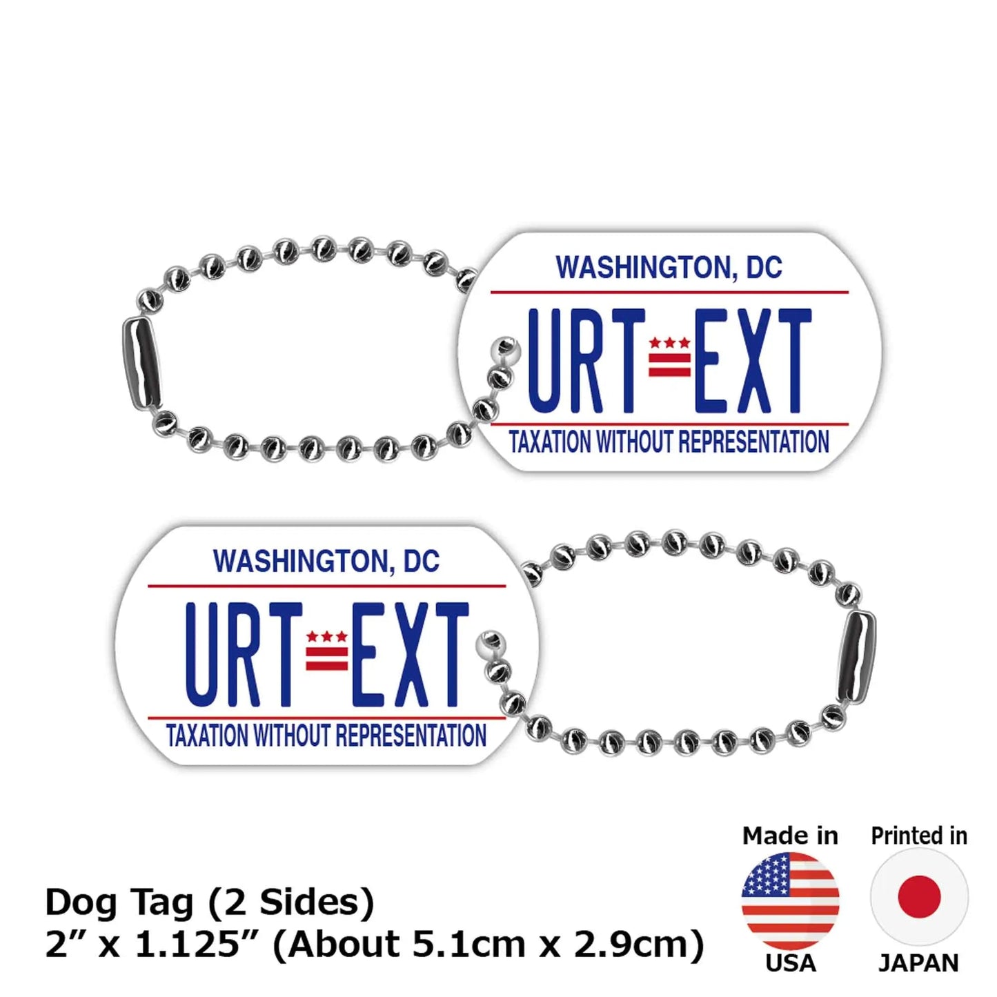 【犬用迷子札・ドッグタグ】ワシントンDC/オリジナルアメリカナンバープレート型 名入れキーホルダー