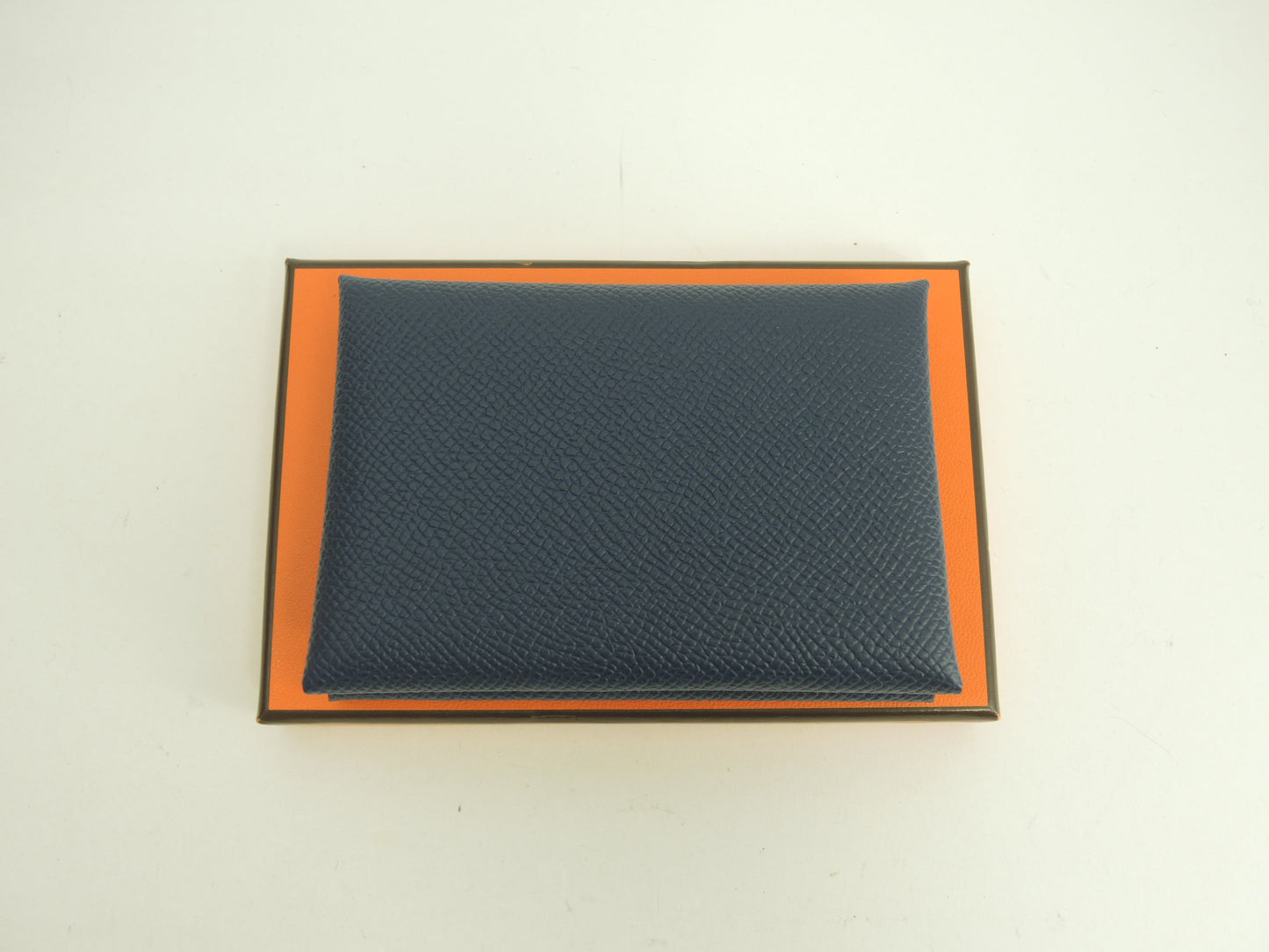 エルメス カルヴィデュオ エプソン 紺 コンパクトウォレット ミニサイフ 新品@B