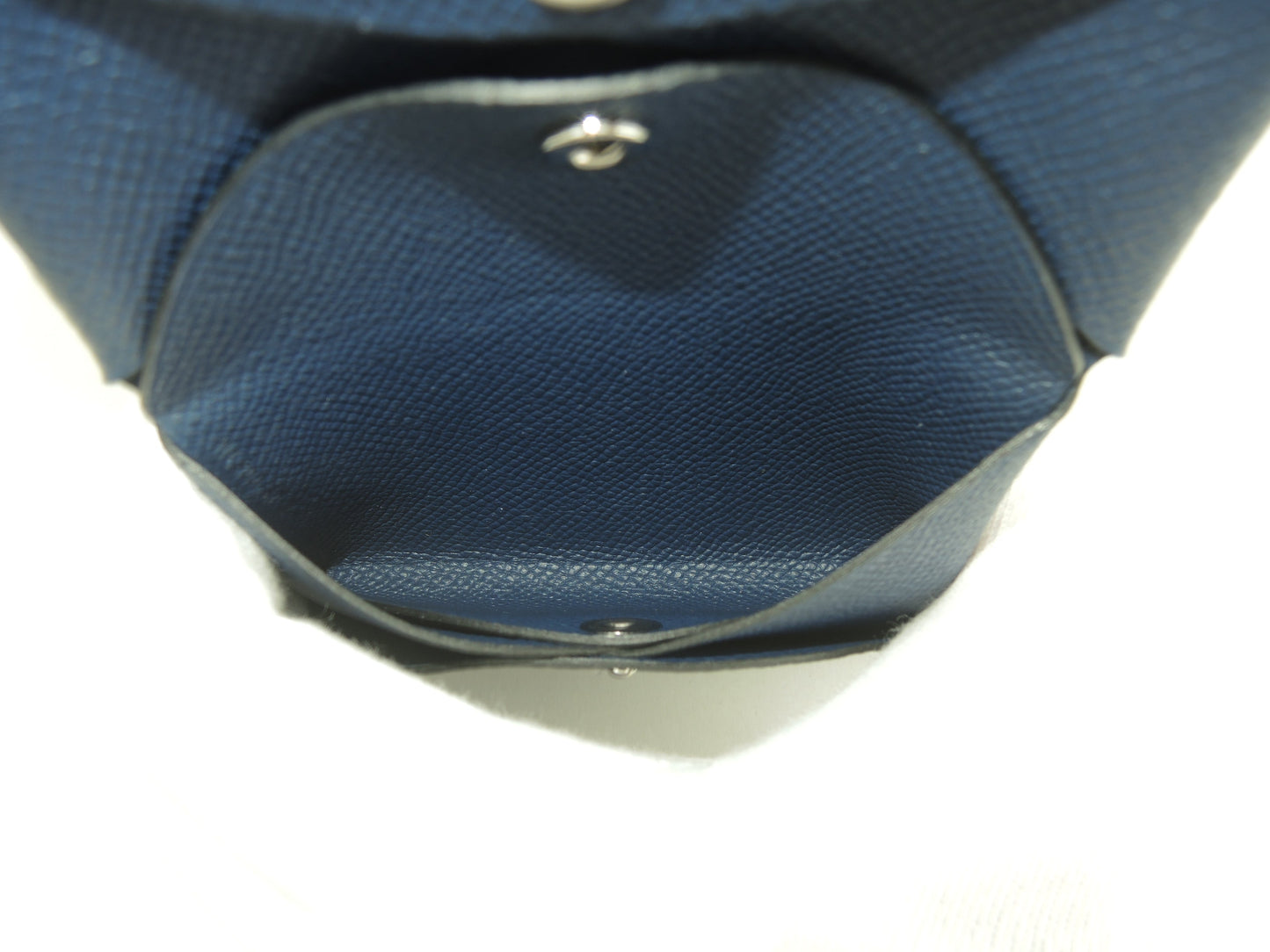 エルメス カルヴィデュオ エプソン 紺 コンパクトウォレット ミニサイフ 新品@B