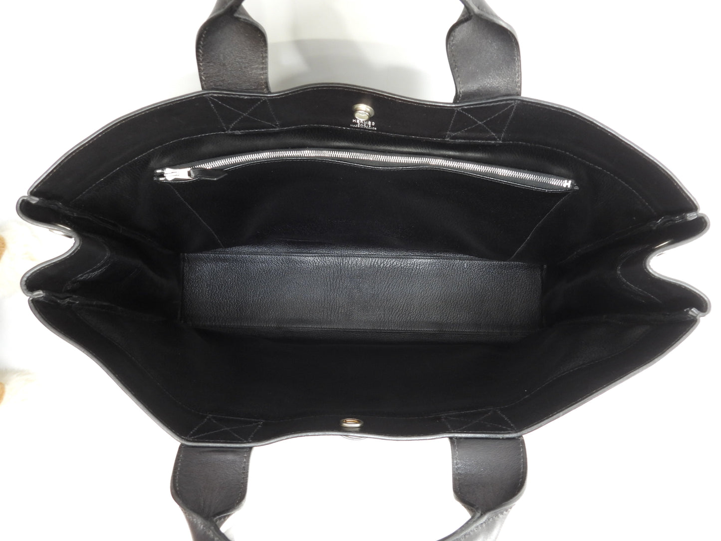 エルメス トートMM フールトゥ フルレザー黒 ハンドバッグ トートバッグ 美品@□E 15