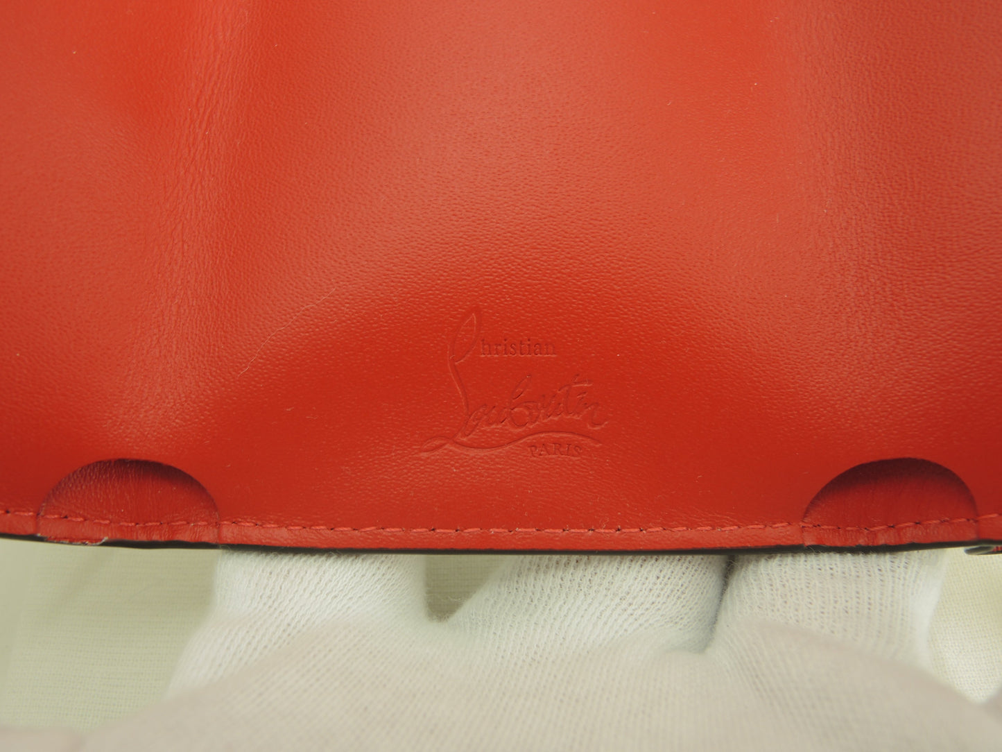 クリスチャンルブタン 3折ミニ財布 Loubi54 パテントレザー白 コンパクトウォレット 未使用@ 2