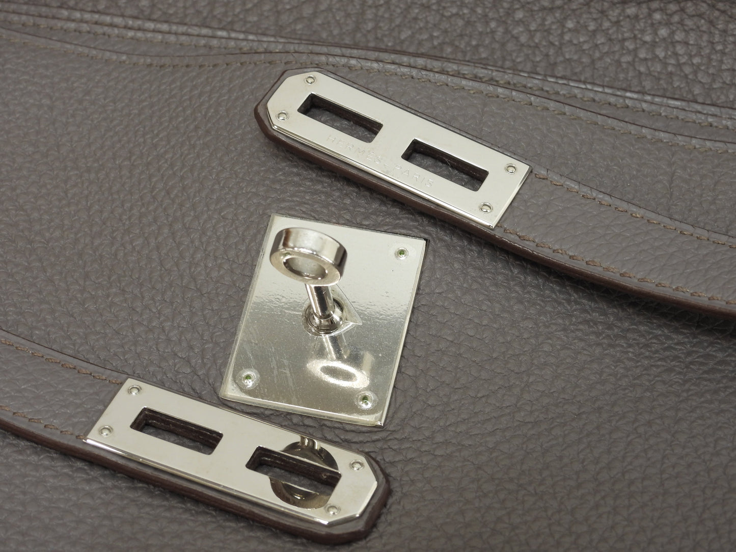 エルメス ケリーデペッシュ38 トリヨン/エタン シルバー金具 ブリーフケース 美品@□Q