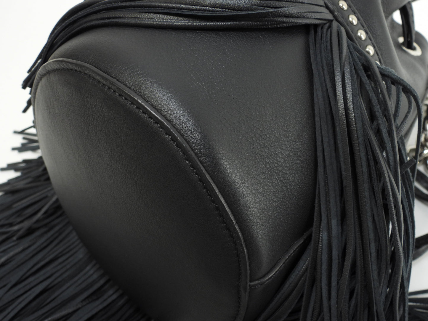 J&Mdavidson カーニバルミニ フリンジ レザー黒 ポシェット 2Wayハンドバッグ 極美品@ 7