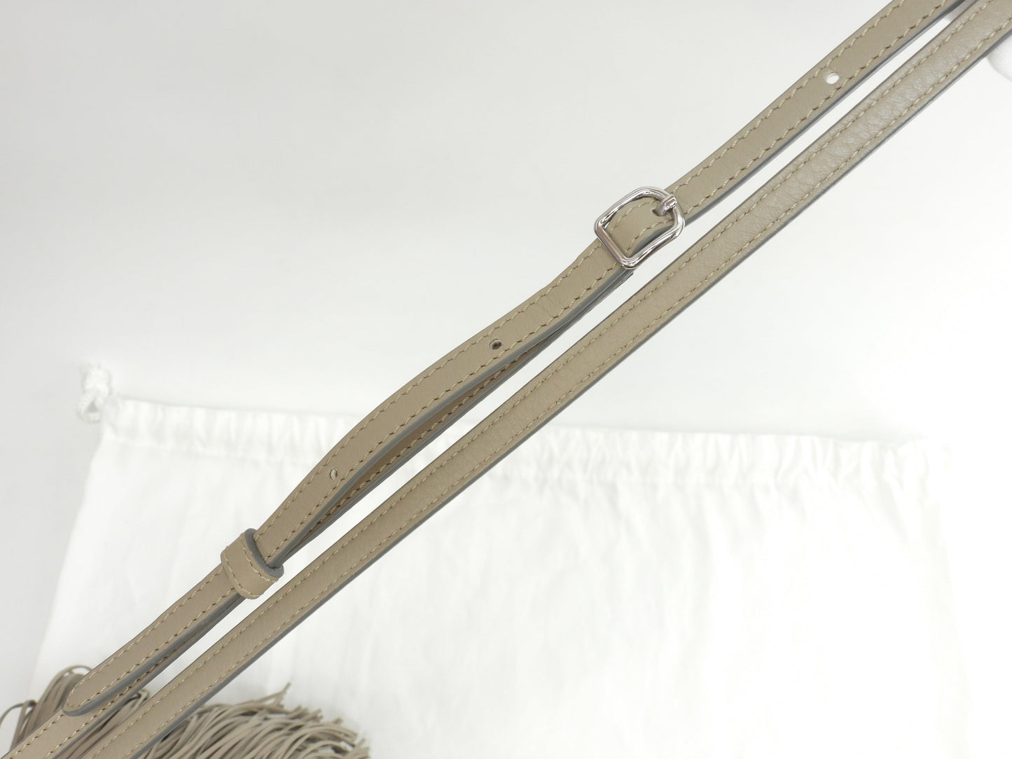 J&Mdavidson カーニバルミニ フリンジ レザー灰 ポシェット 2Wayハンドバッグ 極美品@TBJ