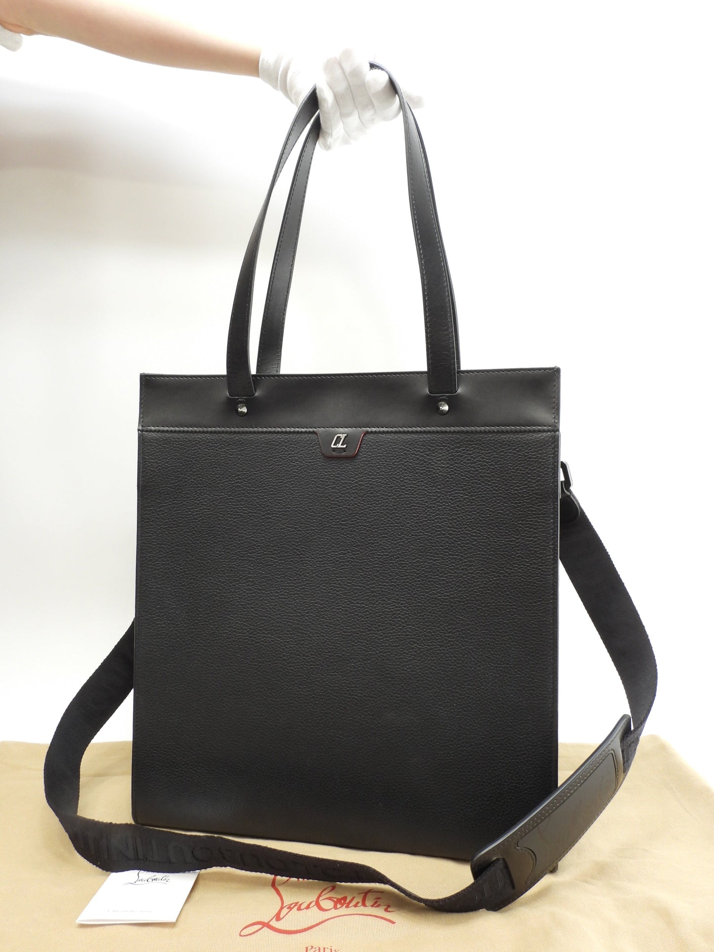 クリスチャンルブタン トートバッグ Ruistote レザー黒 s付ショルダーバッグ 極美品@ 2