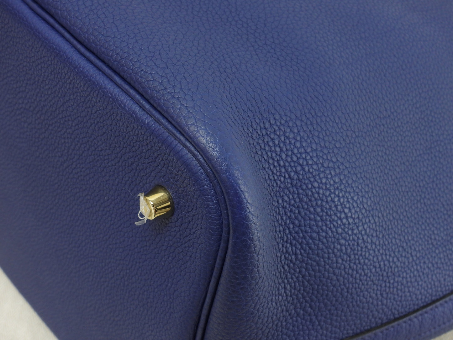 エルメス ピコタンロックMM トリヨンモーリス ディープブルー ハンドバッグ ゴールド金具 美品@D