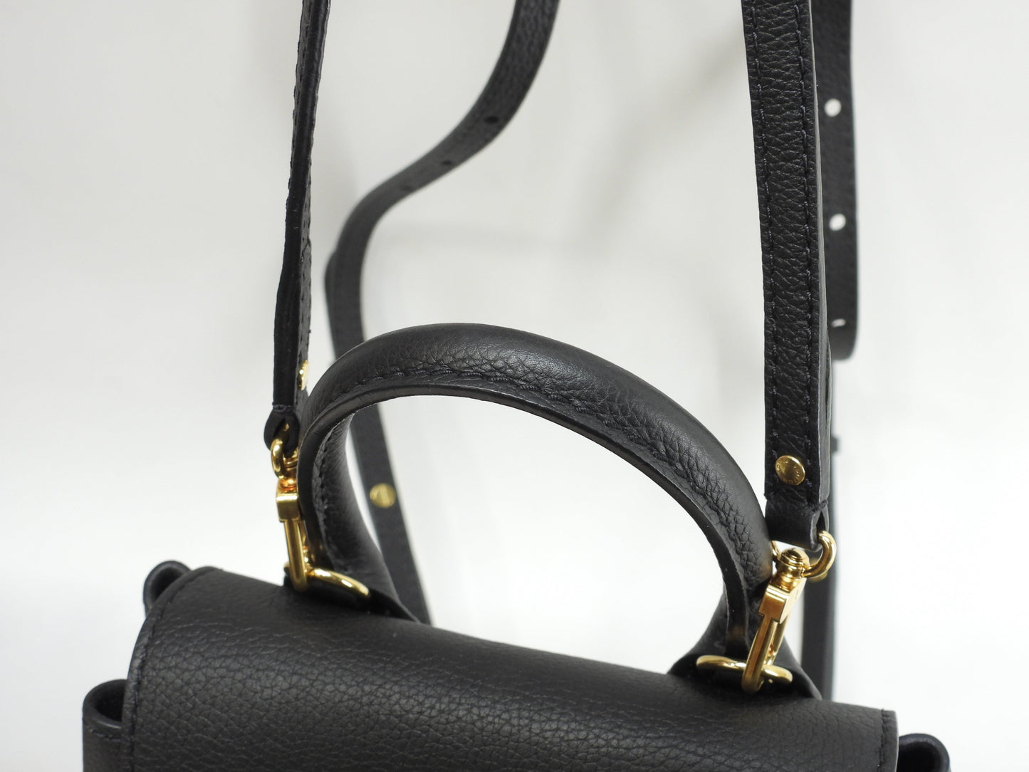 ルイヴィトン ロックミーミニ M54573 フルレザー黒 ポシェット バックパック 極美品@DU0168 2
