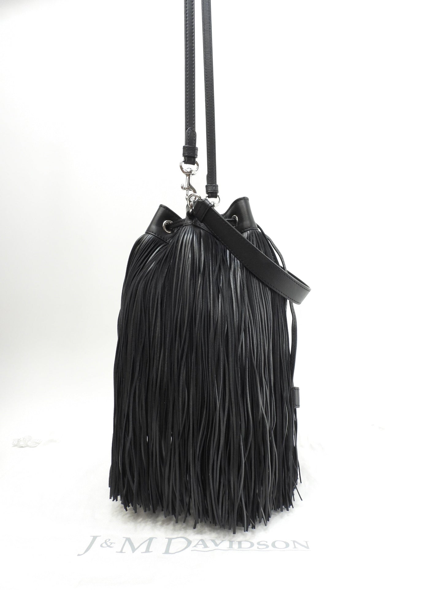 J&Mdavidson カーニバル フリンジ レザー黒 ポシェット 2wayハンドバッグ 極美品@TBA