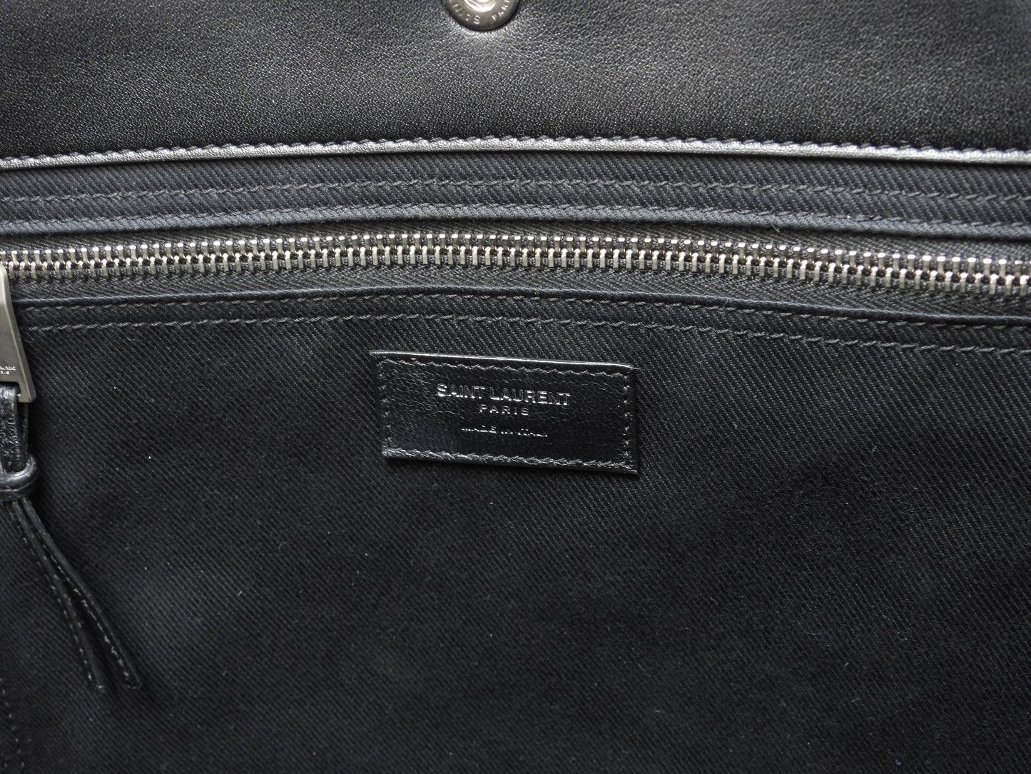 サンローラン トートバッグスモール リヴゴーシュ レザー黒 ハンドバッグ YSL 美品@GNR686266-0722