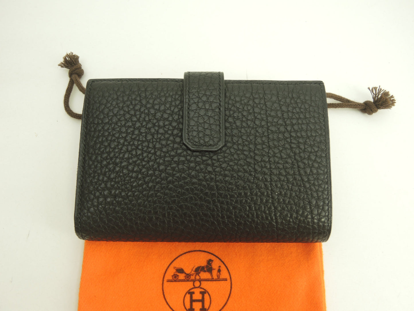エルメス ジュラ トゴ 黒 コンパクトウォレット 2つ折り財布 レア 極美品@□D 7