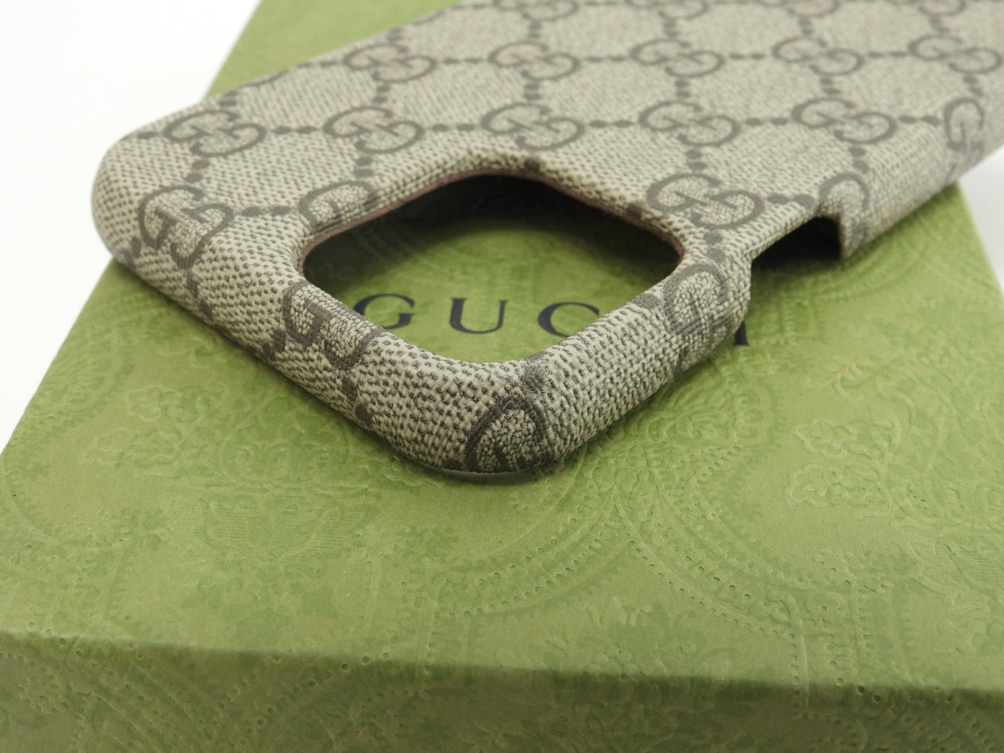 グッチ iPhone13ProMaxケース GGオールド PVC灰 携帯電話 カバー オフィディア 未使用@ 9