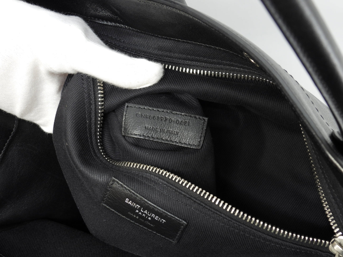 サンローラン トートバッグ リヴゴーシュ フルレザー黒 縦長メンズハンドバッグ YSL@GNR663970-0421