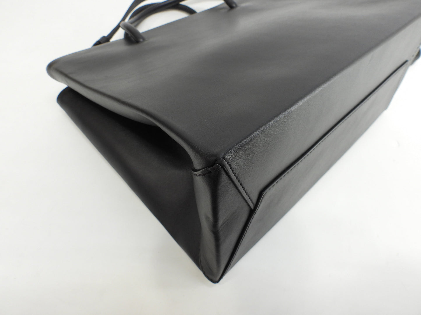 モスキーノ スモールショッパー ドットスタッズロゴ レザー黒 s付ハンド トートバッグ@ 1