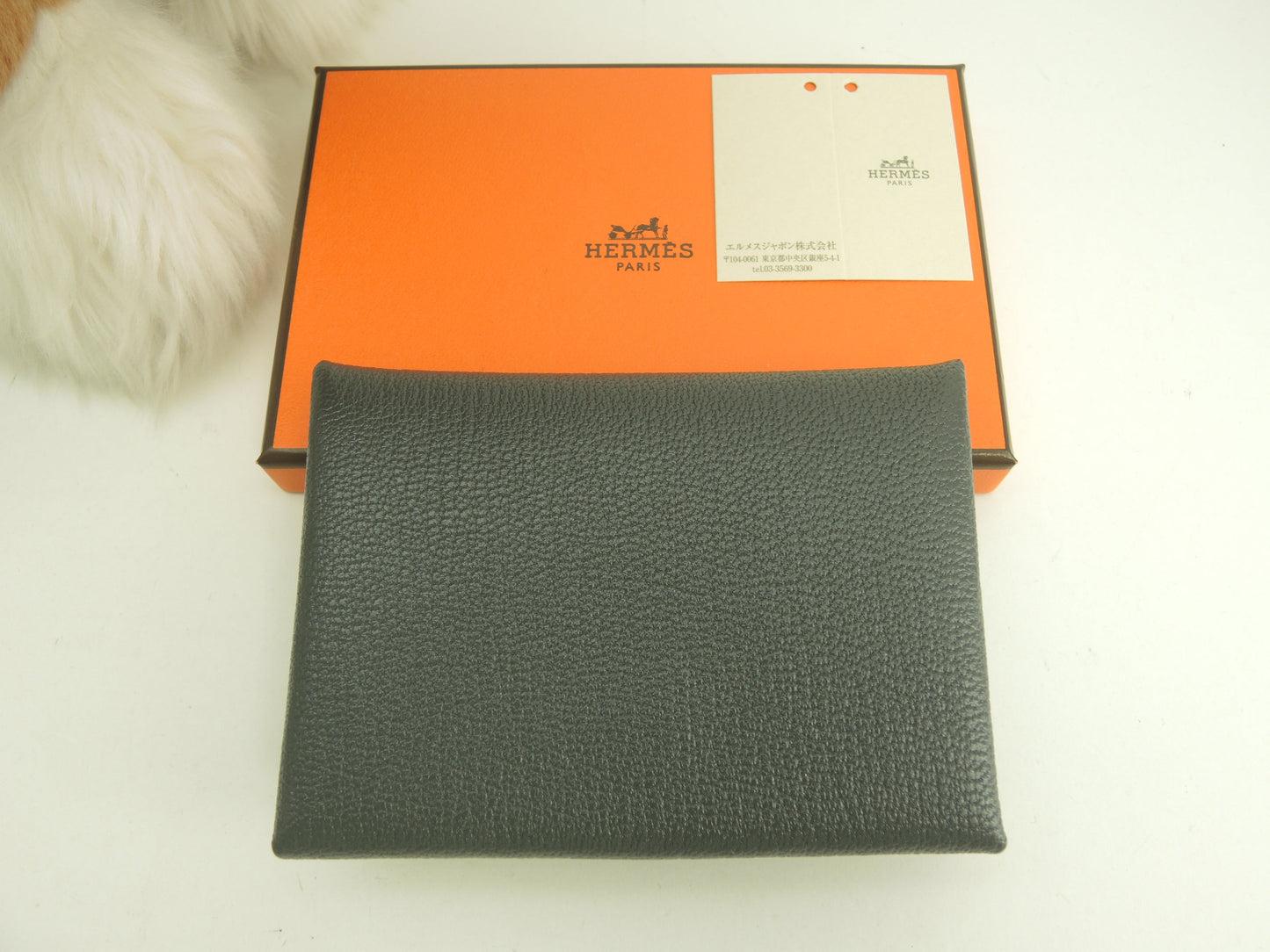 エルメス カルヴィデュオ シェーブル 濃灰 スモールウォレット ミニサイフ 新品@K
