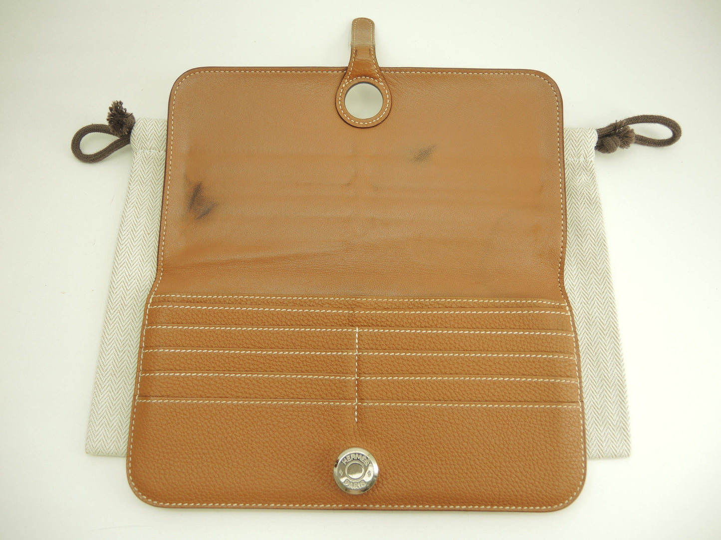 エルメス ドゴンロング トゴ ゴールド シルバー金具 2折長財布@T 3