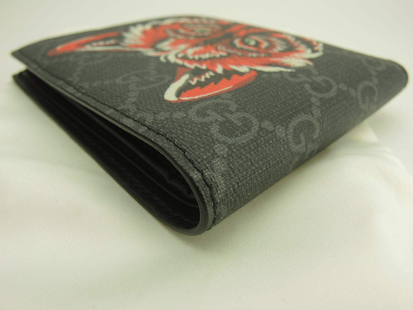 グッチ 2折財布 ウルフ GG黒 メンズ コンパクトウォレット 美品@ 3