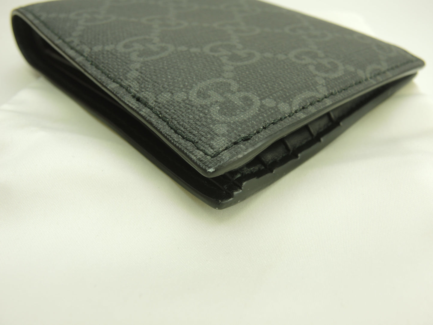 グッチ 2折財布 ウルフ GG黒 メンズ コンパクトウォレット 美品@ 3