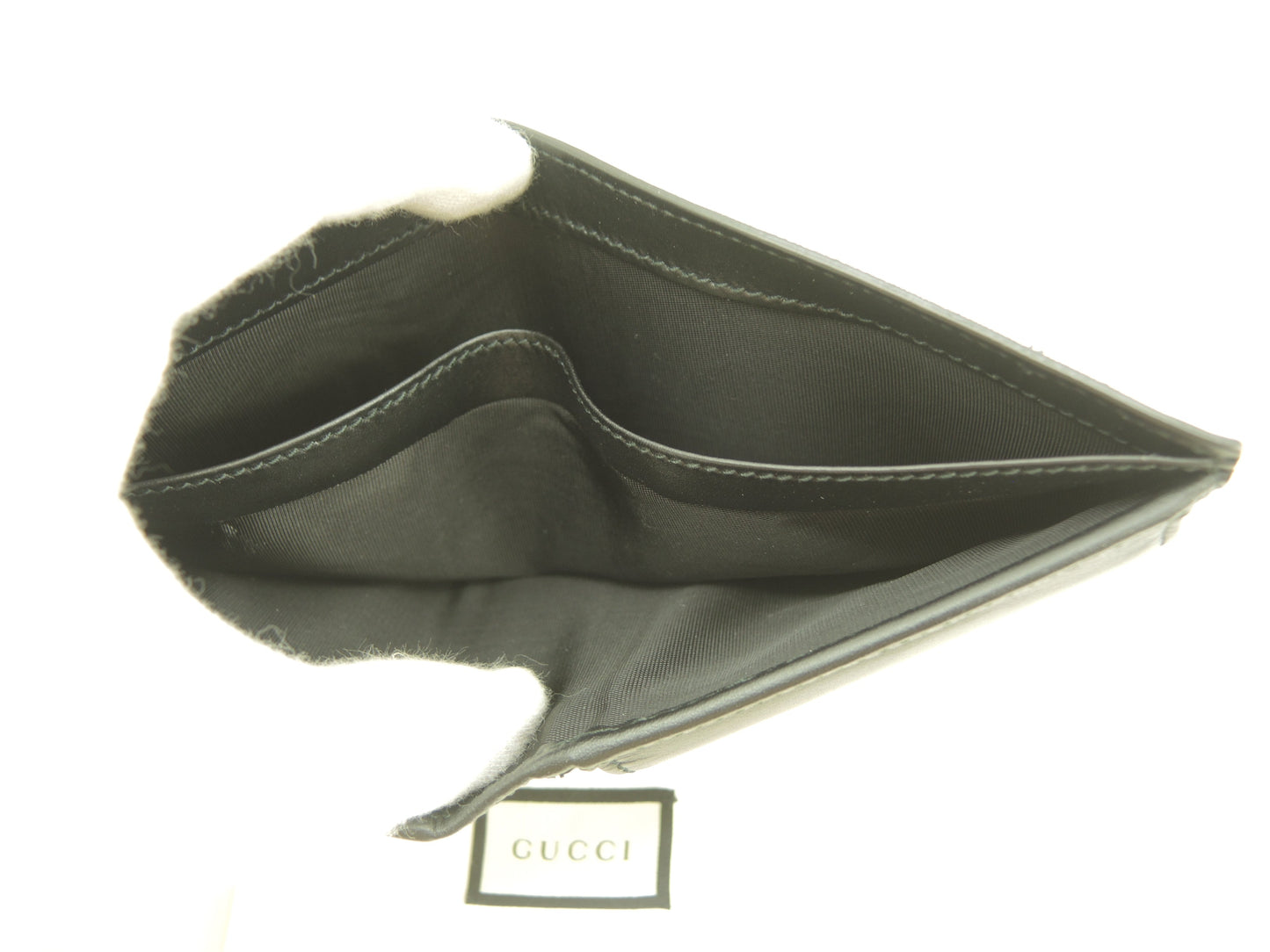 グッチ 2折財布 ウルフ GG黒 メンズ コンパクトウォレット 美品@ 3