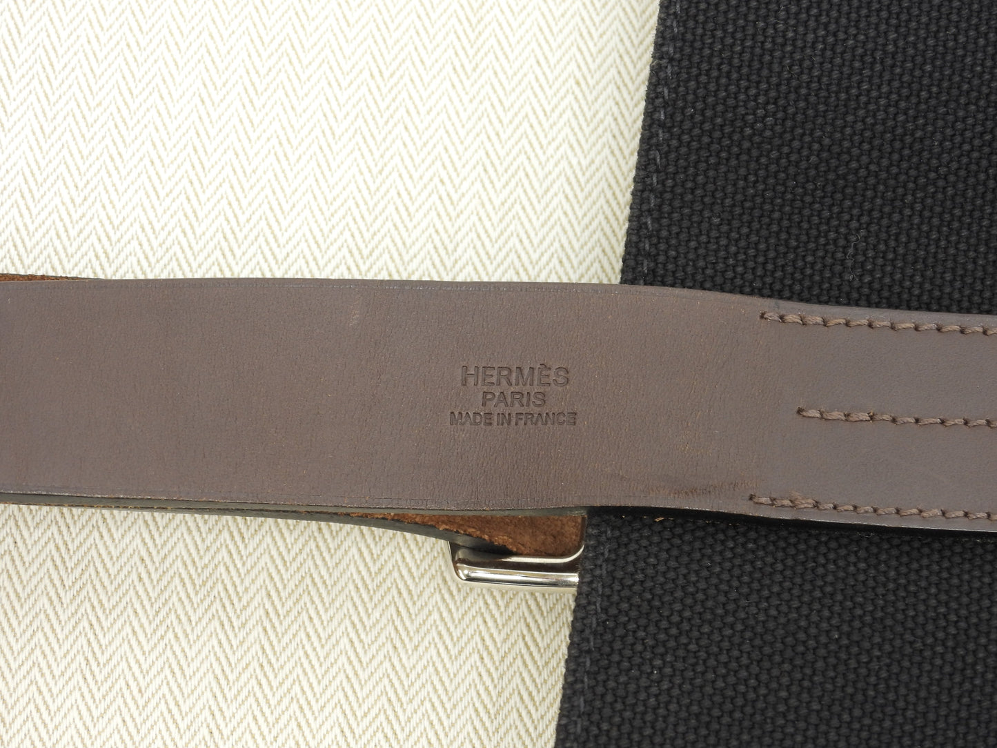 エルメス トートバッグ エトリビエール トアル黒茶革 メンズ ショルダーバッグ@□Q