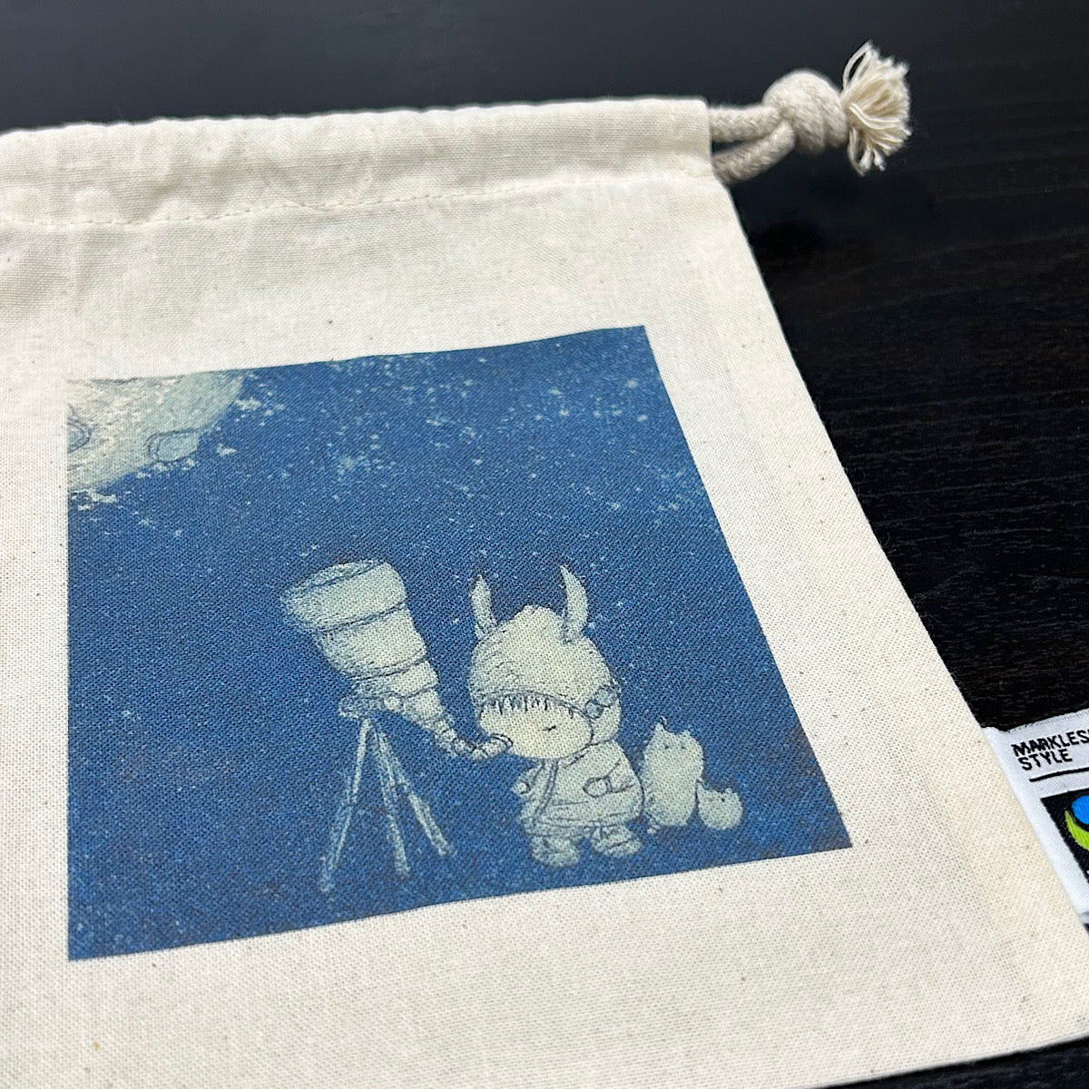 【アートグッズ】前田 勝弘（Katsuhiro MAEDA）「オリジナルデザイン巾着（望遠鏡）」