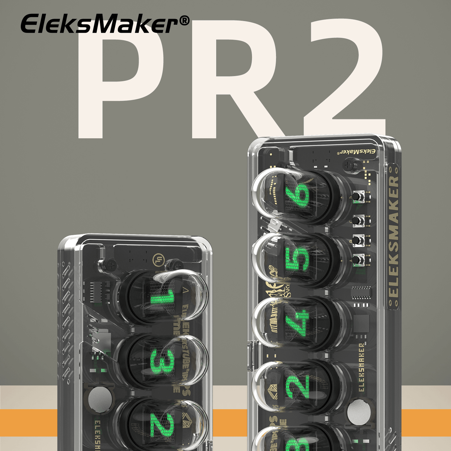 EleksMaker EleksTube IPS PR2 — Transparent Edition Nixie Tube Clock