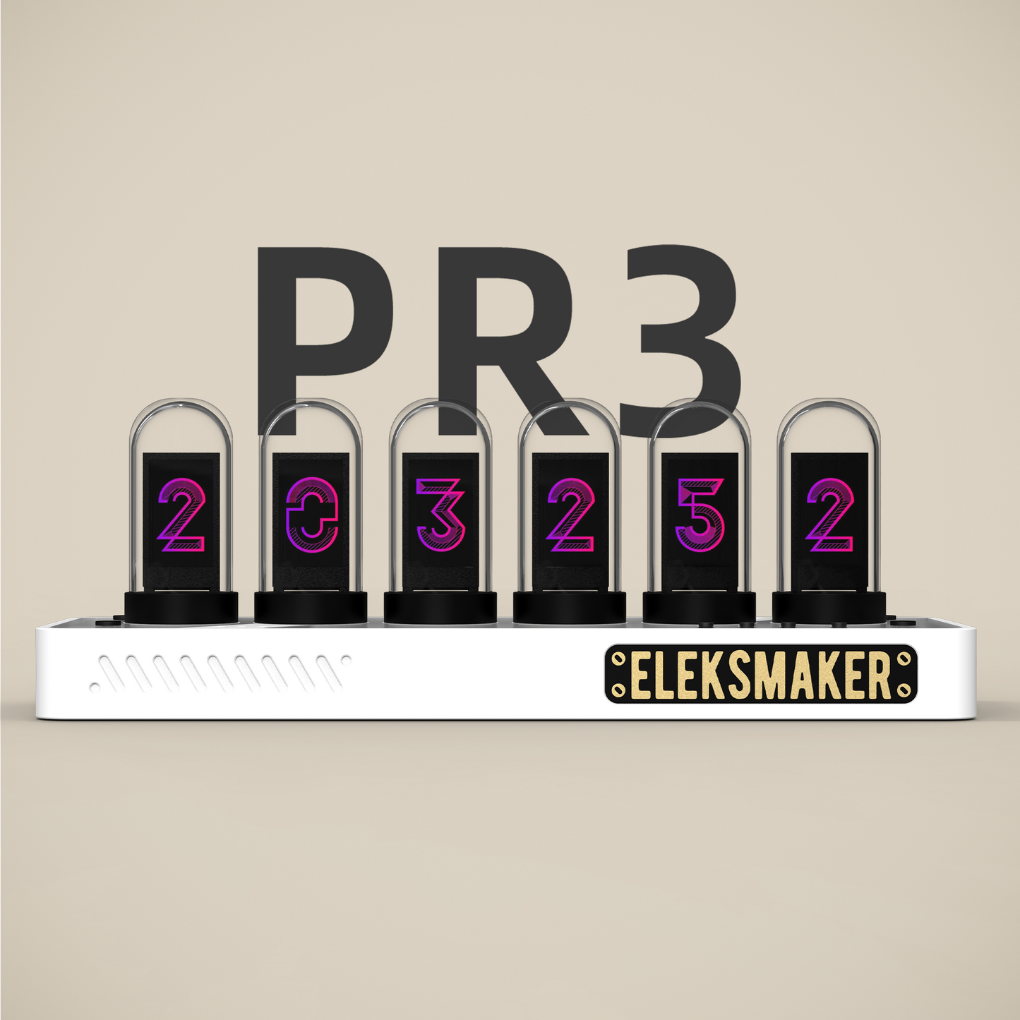 EleksMaker EleksTube IPS PR3 — Just White Edition Nixie Tube Clock