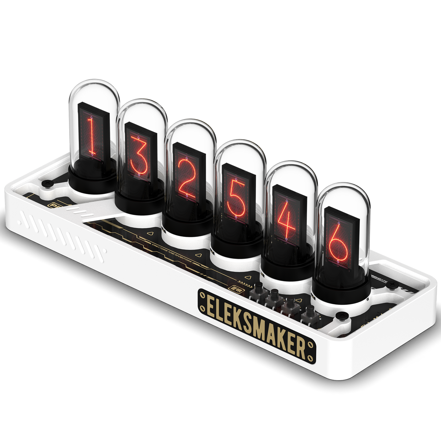 EleksMaker EleksTube IPS PR3 — Just White Edition Nixie Tube Clock