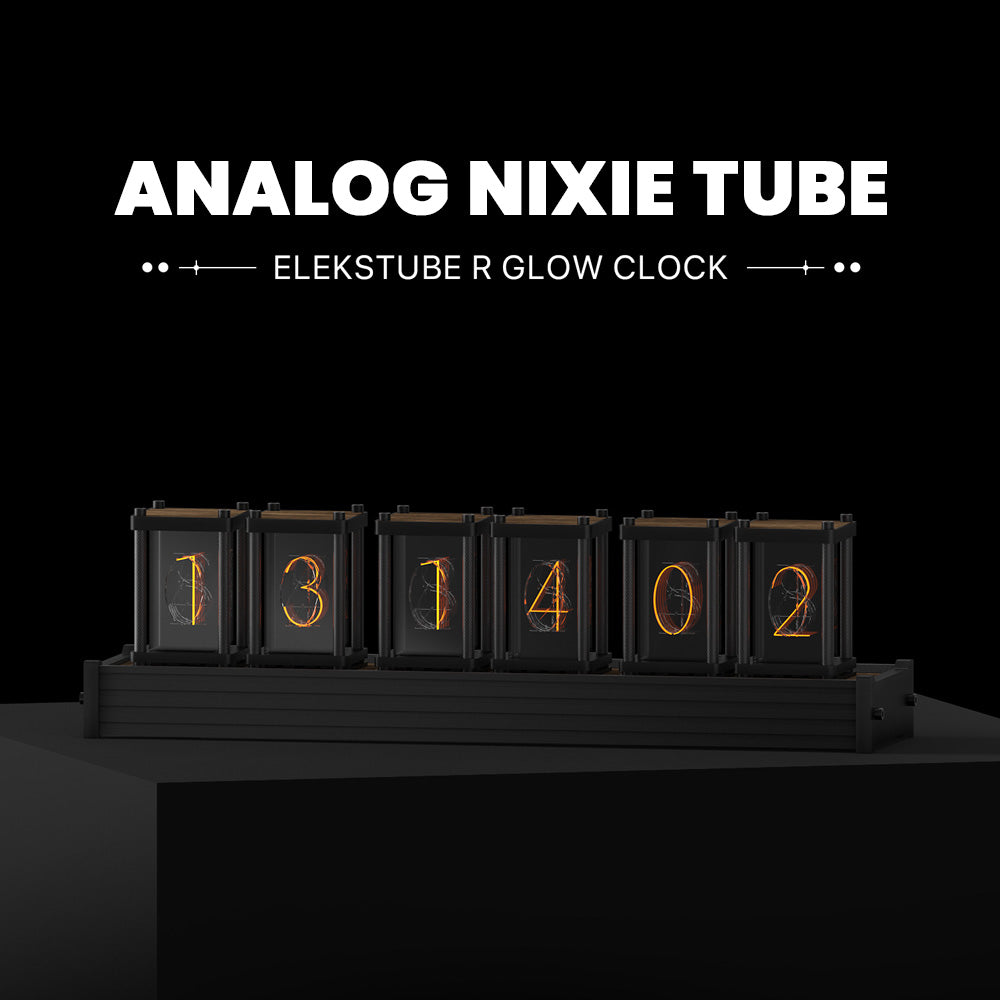 EleksMaker EleksTube R2 — Retro LED Nixie Tube Clock with Walnut Wood