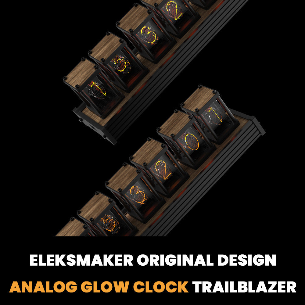 EleksMaker EleksTube R2 — Retro LED Nixie Tube Clock with Walnut Wood
