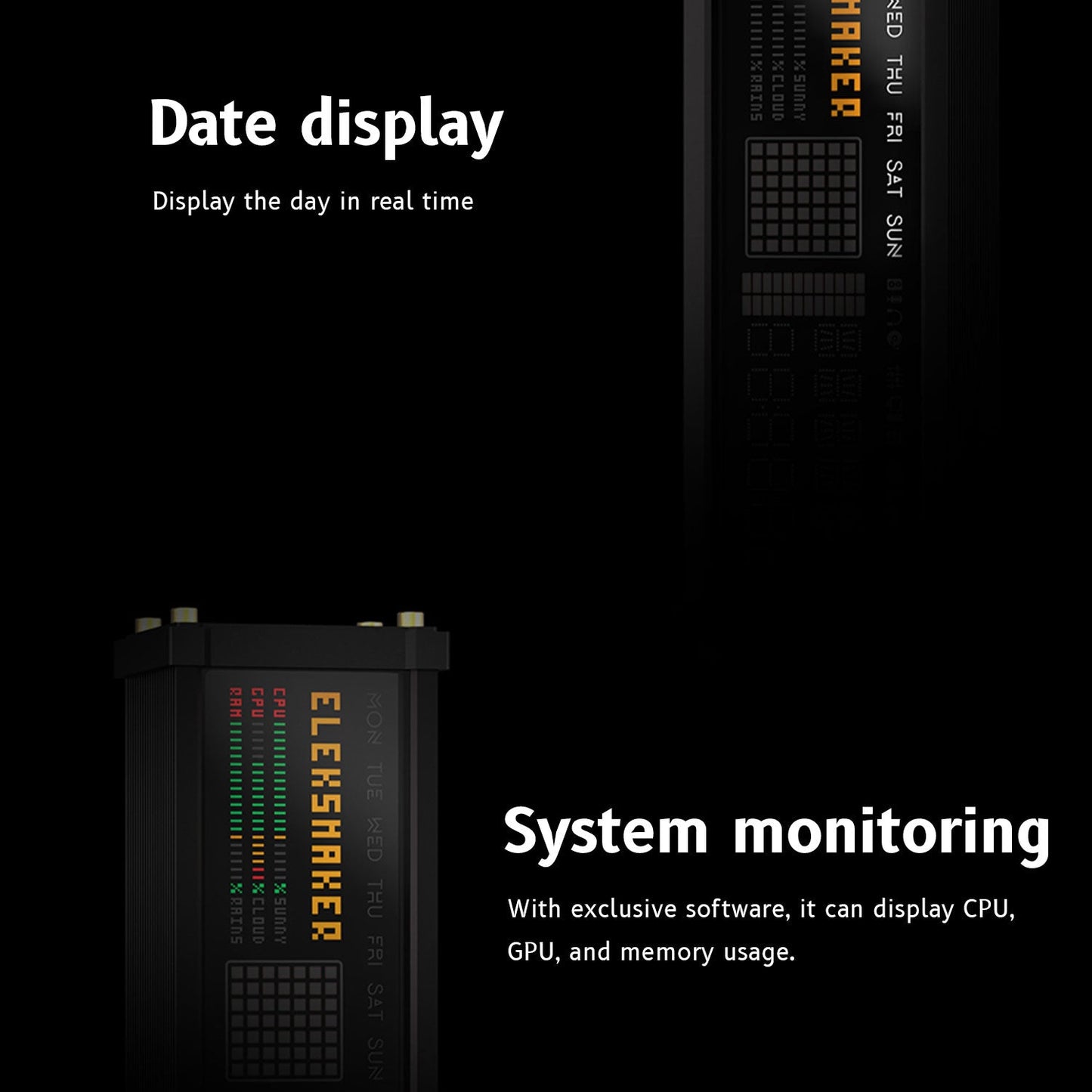 EleksMaker EleksWFD 2 — Smart VFD Clock with Hardware Monitor Lamp; Weather