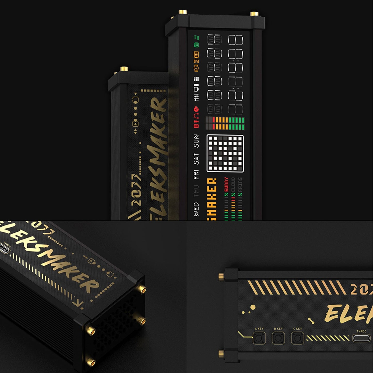EleksMaker EleksWFD 2 — Smart VFD Clock with Hardware Monitor Lamp; Weather